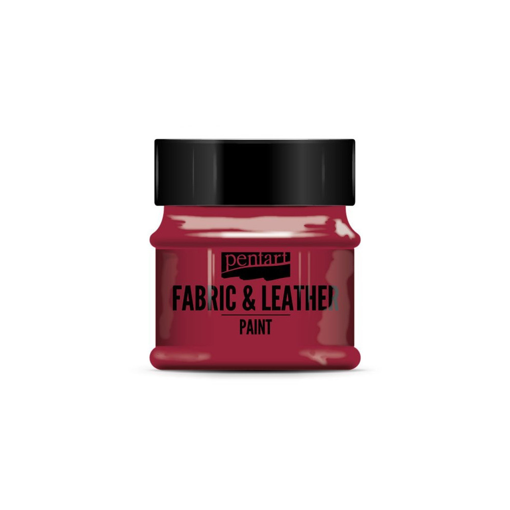 Paint for fabrics & leathers - Pentart - red, 50 ml