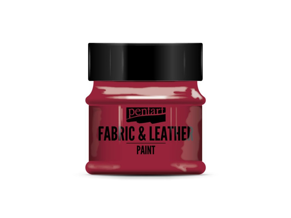 Paint for fabrics & leathers - Pentart - red, 50 ml