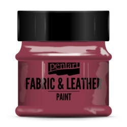 Farba do tkanin i skór - Pentart - bordowa, 50 ml
