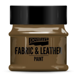 Paint for fabrics & leathers - Pentart - dark brown, 50 ml