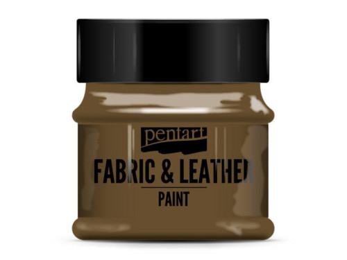 Farba do tkanin i skór - Pentart - ciemnobrązowa, 50 ml