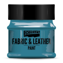 Farba do tkanin i skór - Pentart - turkus niebieski, 50 ml