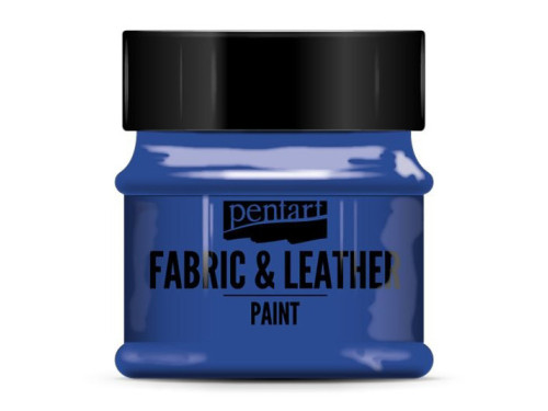Farba do tkanin i skór - Pentart - niebieska, 50 ml