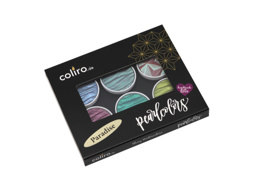Set of watercolor paints, Paradise - Coliro Pearl Colors - 30 mm, 6 pcs.