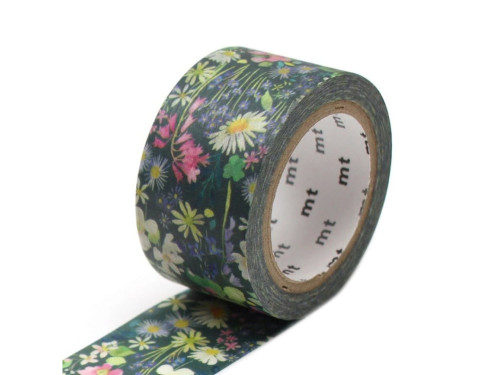 Taśma papierowa washi - MT Masking Tape - Woodline Walk Bluebellgray, 7 m