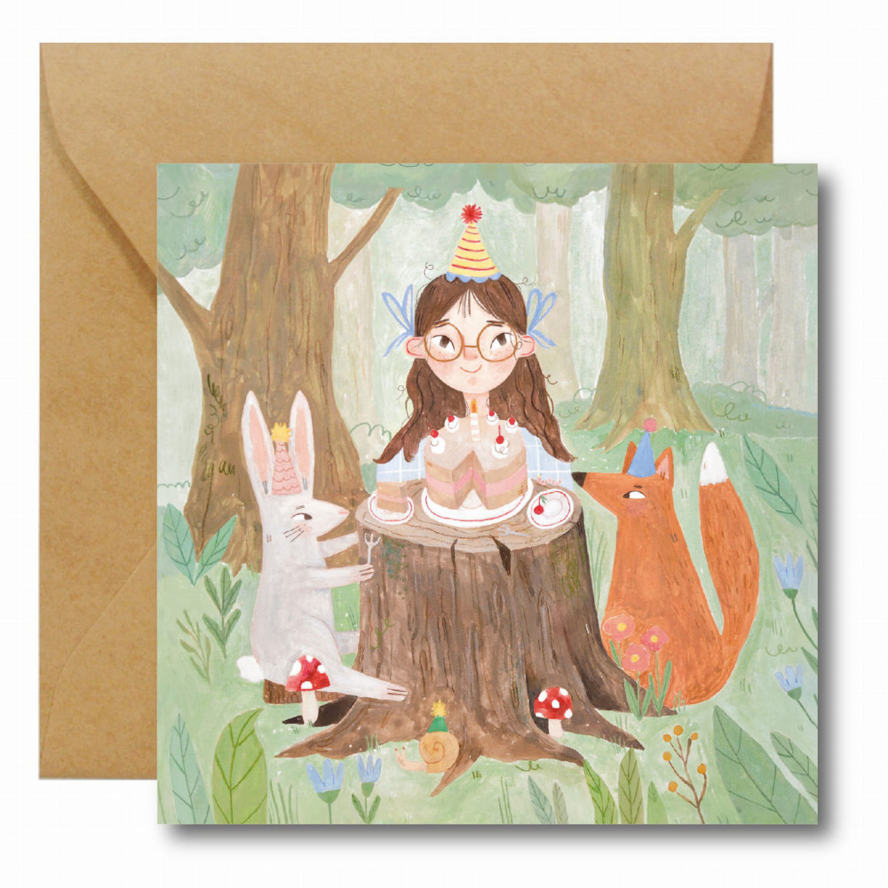 Greeting card - Hi Little - Birthday Girl, 14,5 x 14,5 cm