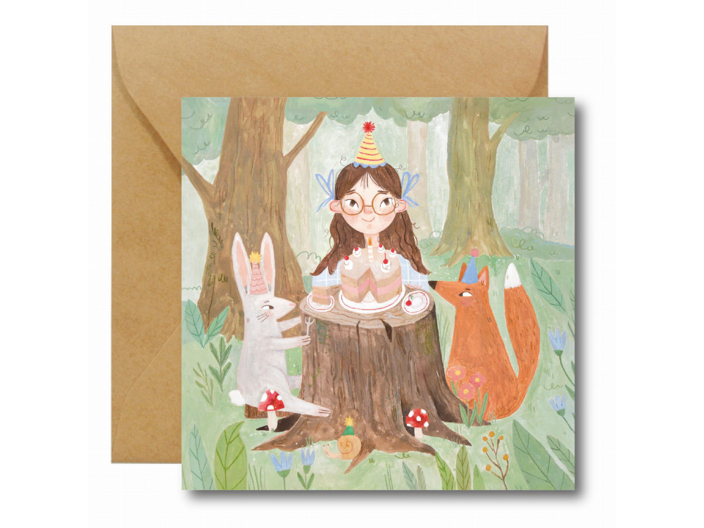 Greeting card - Hi Little - Birthday Girl, 14,5 x 14,5 cm