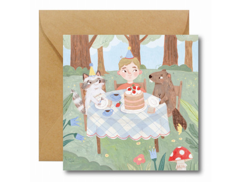 Kartka okolicznościowa - Hi Little - Birthday Boy, 14,5 x 14,5 cm