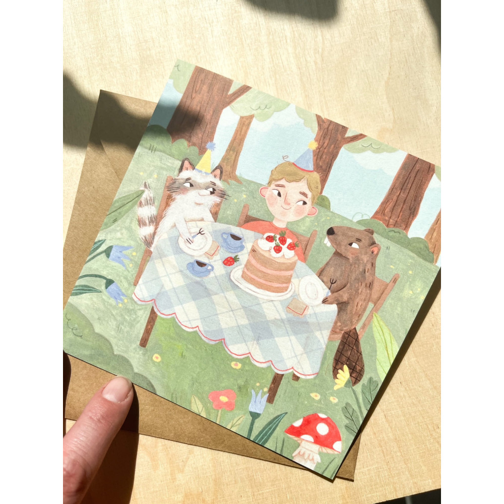 Kartka okolicznościowa - Hi Little - Birthday Boy, 14,5 x 14,5 cm