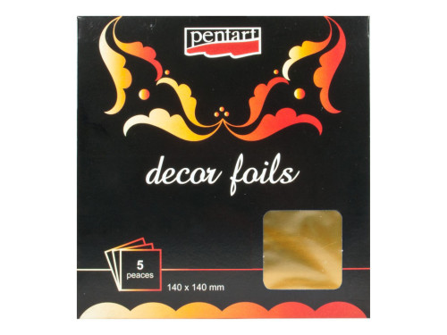 Decor foil - Pentart - gold, 14 x 14 cm
