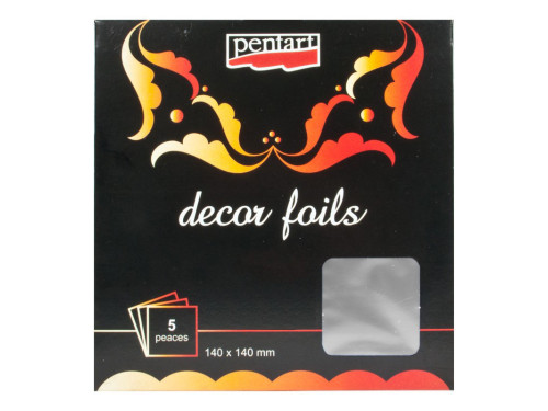 Decor foil - Pentart - silver, 14 x 14 cm