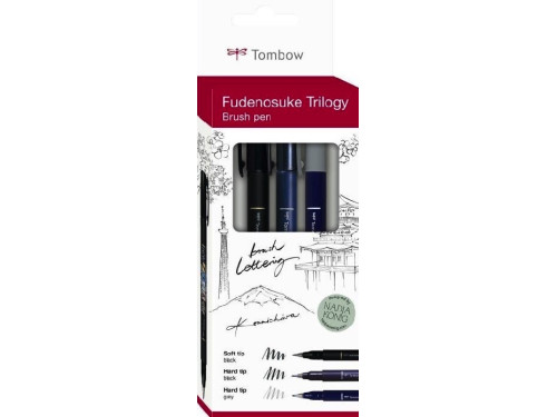 Set of Fudenosuke Brush Pen, Trilogy - Tombow - 6 colors