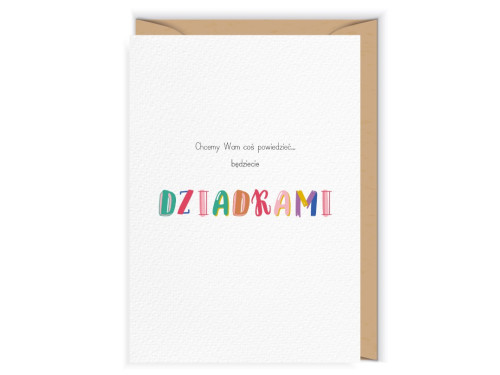 Kartka okolicznościowa 12 x 17 cm - Cudowianki - Będziecie Dziadkami