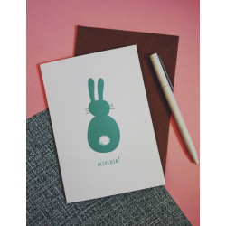 Greeting card 12 x 17 cm - Cudowianki - Wielkanoc, Królik