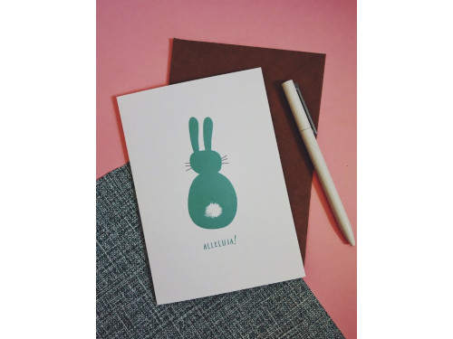 Greeting card 12 x 17 cm - Cudowianki - Wielkanoc, Królik