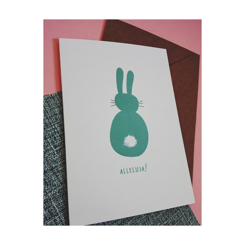 Greeting card 12 x 17 cm - Cudowianki - Wielkanoc, Królik
