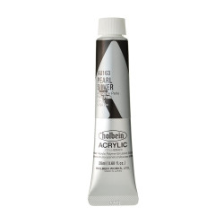 Heavy Body Acrylic Paint - Holbein - 163, Pearl Silver, 20 ml