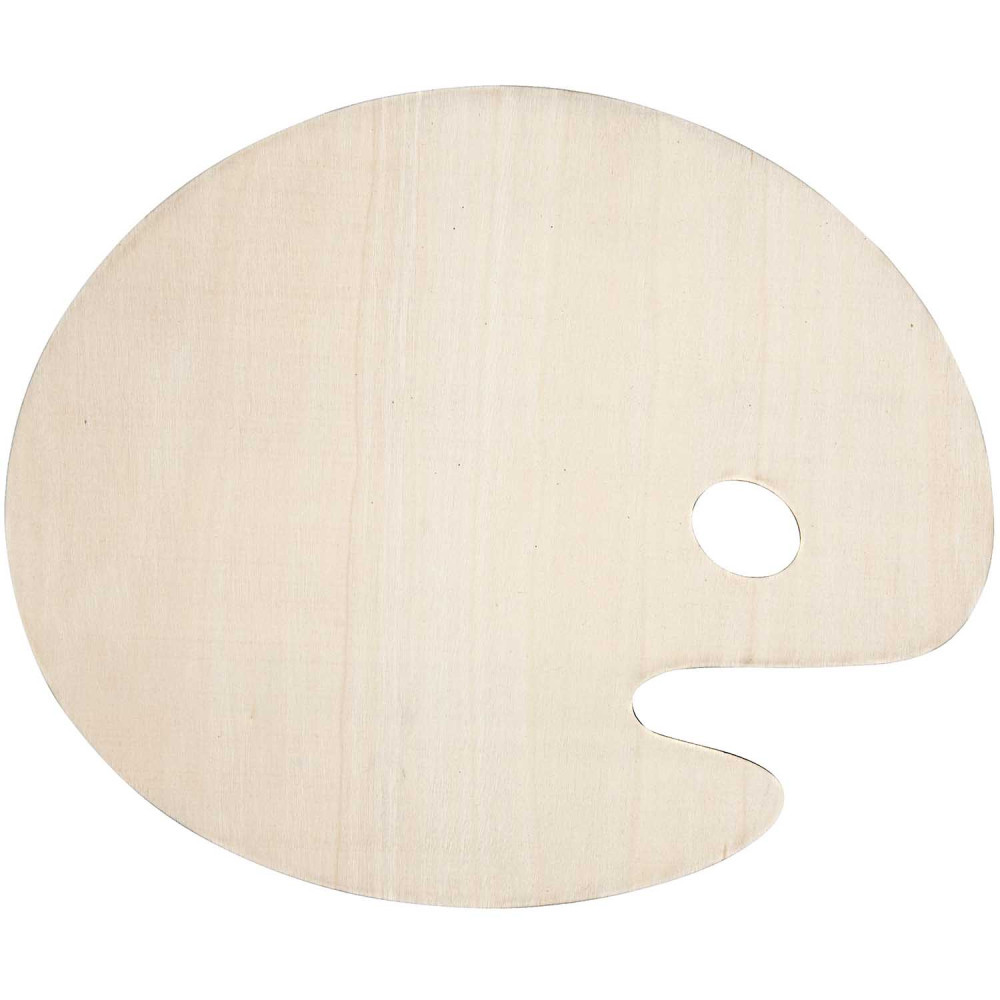 Paint palette, wooden - Rico Design - oval, 25 x 30 cm