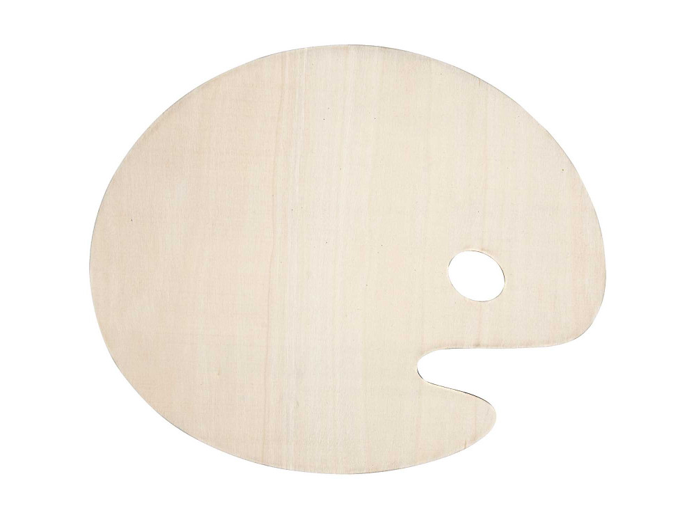 Paint palette, wooden - Rico Design - oval, 25 x 30 cm