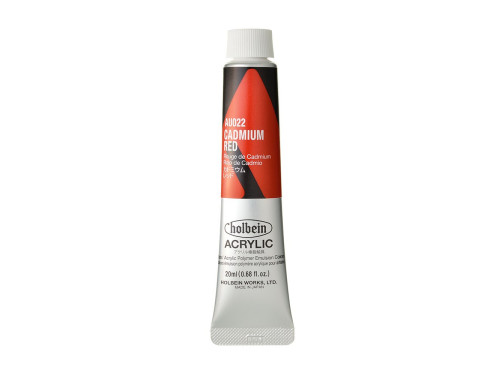 Heavy Body Acrylic Paint - Holbein - 022, Cadmium Red, 20 ml
