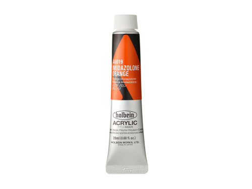 Heavy Body Acrylic Paint - Holbein - 019, Imidazolone Orange, 20 ml