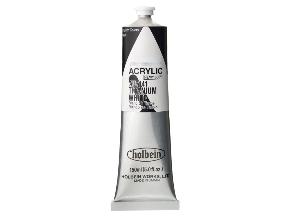 Farba akrylowa Heavy Body Acrylic - Holbein - 7141, Titanium White, 150 ml