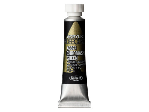Iridescence Acrylic Paint - Holbein - 874, Chromashine Green, 5 ml