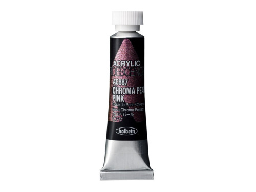 Iridescence Acrylic Paint - Holbein - 887, Chroma Pearl Pink, 5 ml