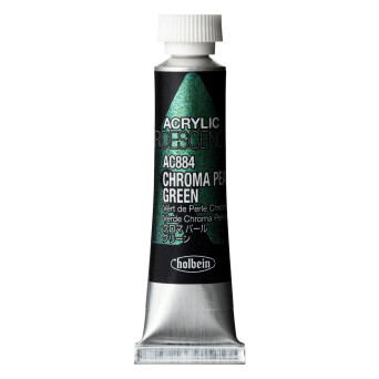 Iridescence Acrylic Paint - Holbein - 884, Chroma Pearl Green, 5 ml