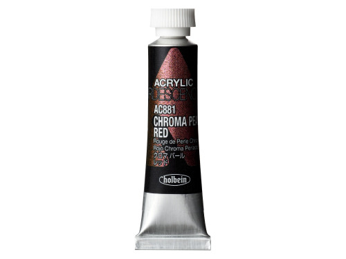 Iridescence Acrylic Paint - Holbein - 881, Chroma Pearl Red, 5 ml