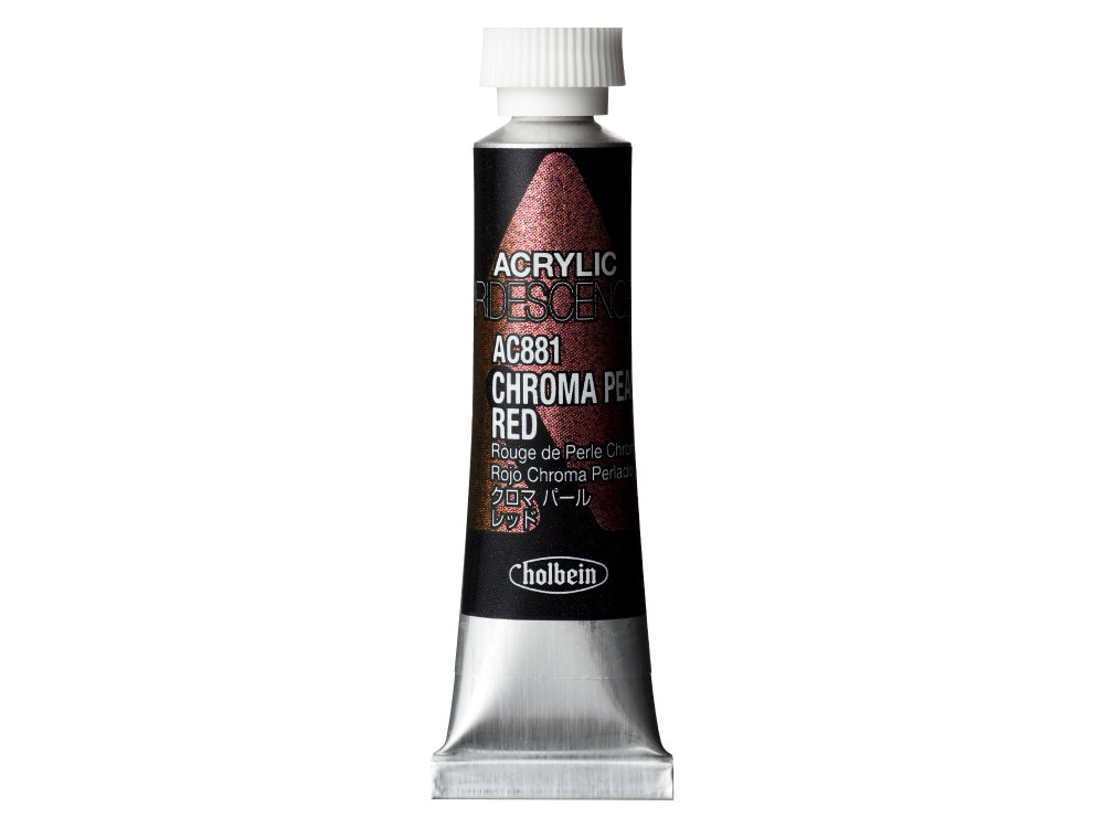Farba akrylowa Iridescence Acrylic - Holbein - 881, Chroma Pearl Red, 5 ml