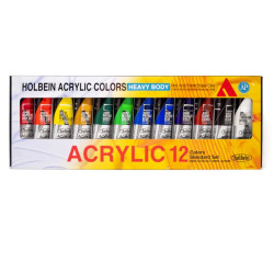 Zestaw farb akrylowych Heavy Body Acrylic - Holbein - Standard, 12 kolorów x 60 ml