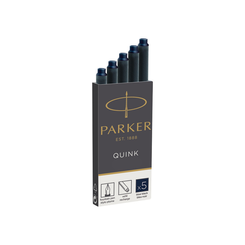 Quink fountain pen refills - Parker - navy blue, 5 pcs