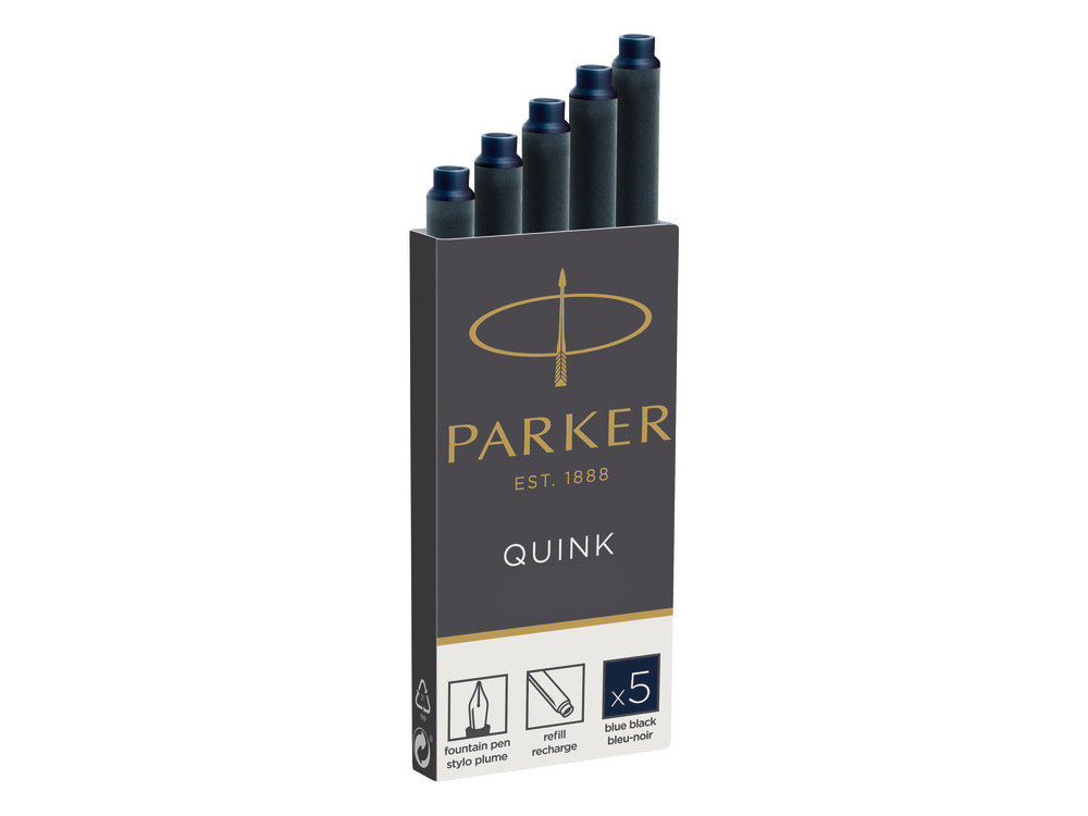 Quink fountain pen refills - Parker - navy blue, 5 pcs