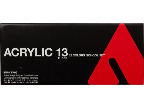 Set of Heavy Body Acrylic Paints, School Set - Holbein - 13 pcs.