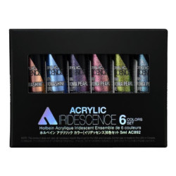 Zestaw farb akrylowych Iridescence Acrylic - Holbein - 6 kolorów x 5 ml