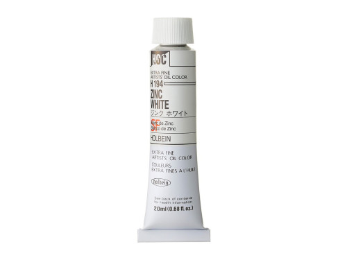 Farba olejna Artists' Oil Color - Holbein - 194, Zinc White, 20 ml