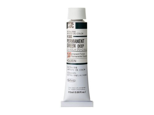 Artists' Oil Color - Holbein - 080, Permanent Green Deep, 20 ml