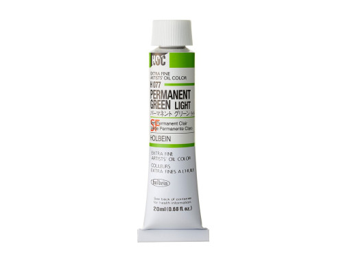 Artists' Oil Color - Holbein - 077, Permanent Green Light, 20 ml