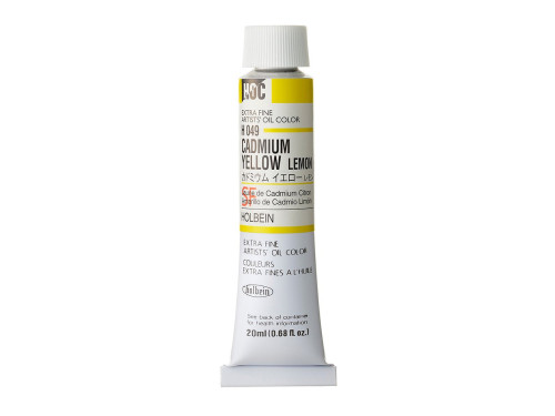 Artists' Oil Color - Holbein - 049, Cadmium Yellow Lemon, 20 ml
