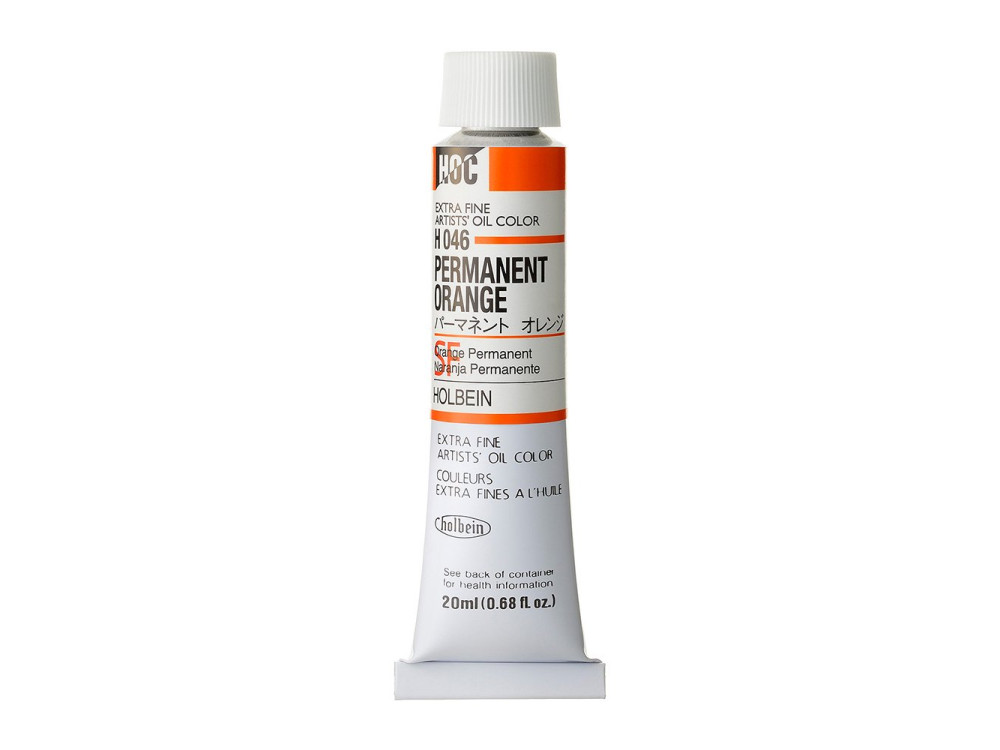 Farba olejna Artists' Oil Color - Holbein - 046, Permanent Orange, 20 ml