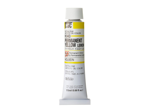 Artists' Oil Color - Holbein - 043, Permanent Yellow Lemon, 20 ml