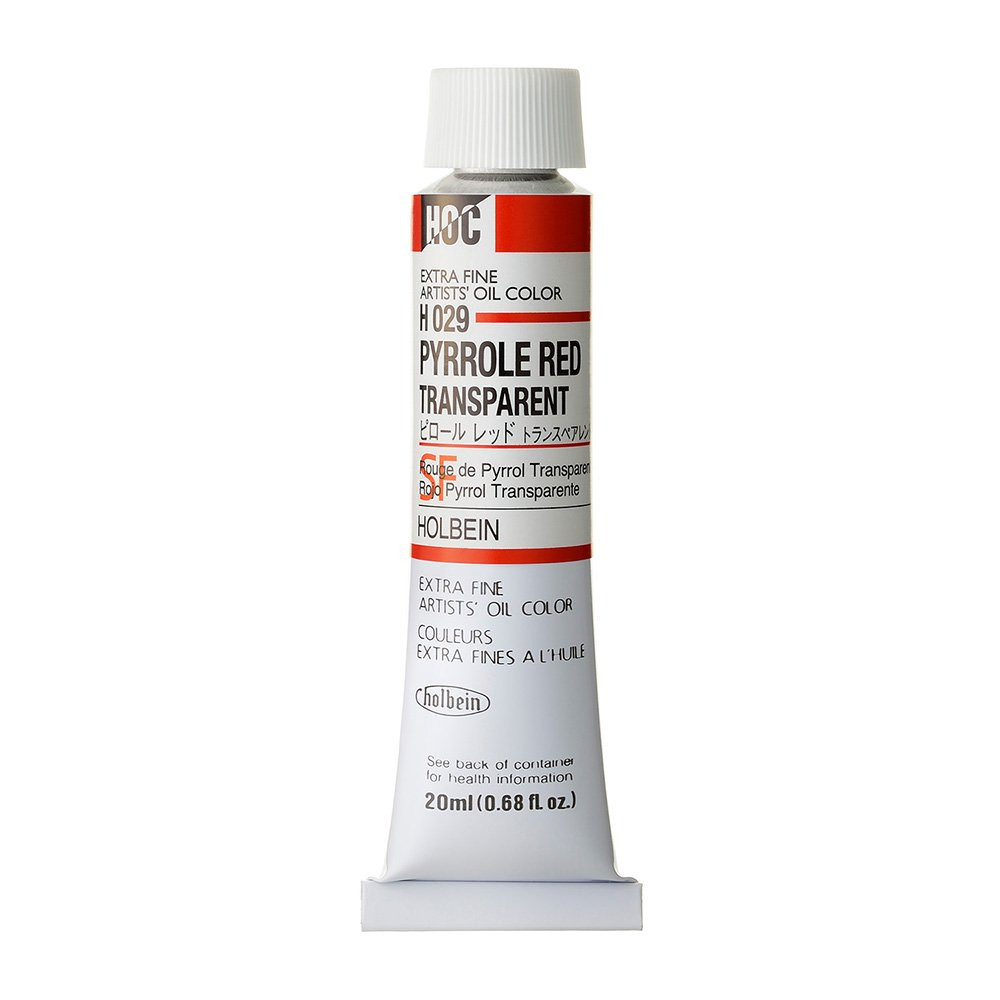 Artists' Oil Color - Holbein - 029, Pyrrole Red Transparent, 20 ml