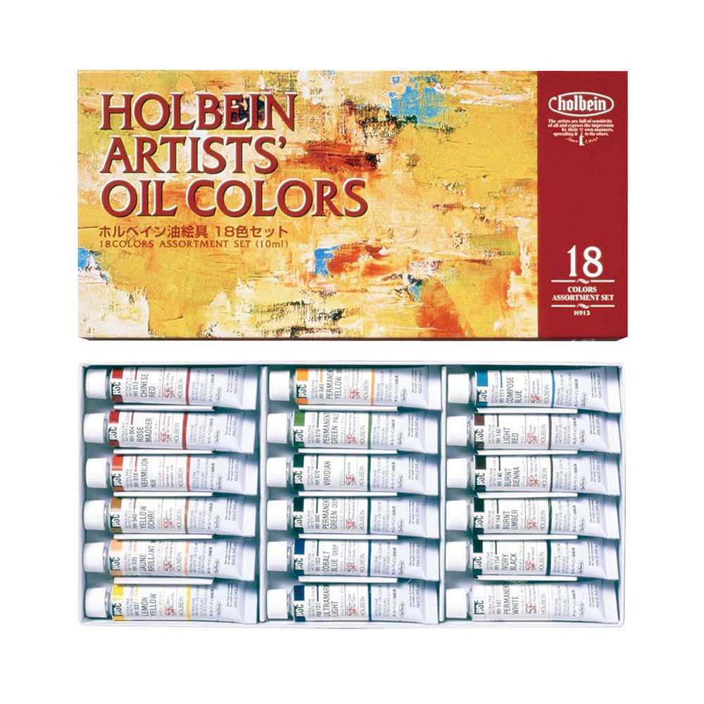 Zestaw farb olejnych Artists' Oil Colors - Holbein - 18 kolorów x 10 ml