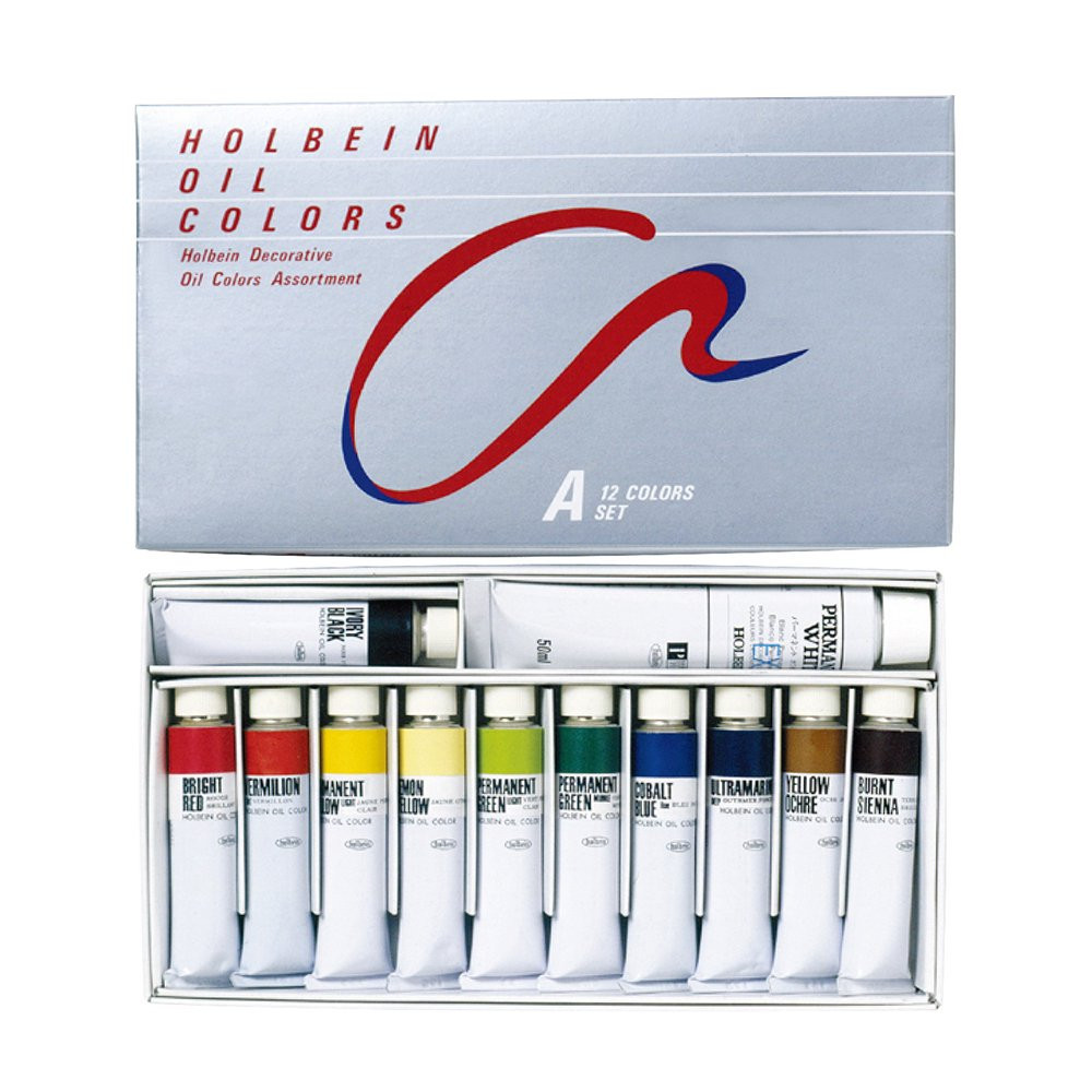 Set of Oil Colors, A - Holbein - 12 pcs.