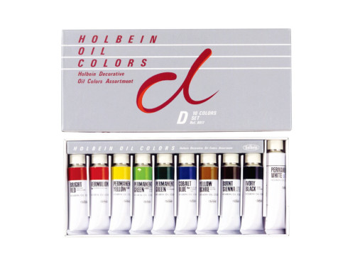 Set of Oil Colors, D - Holbein - 10 pcs.