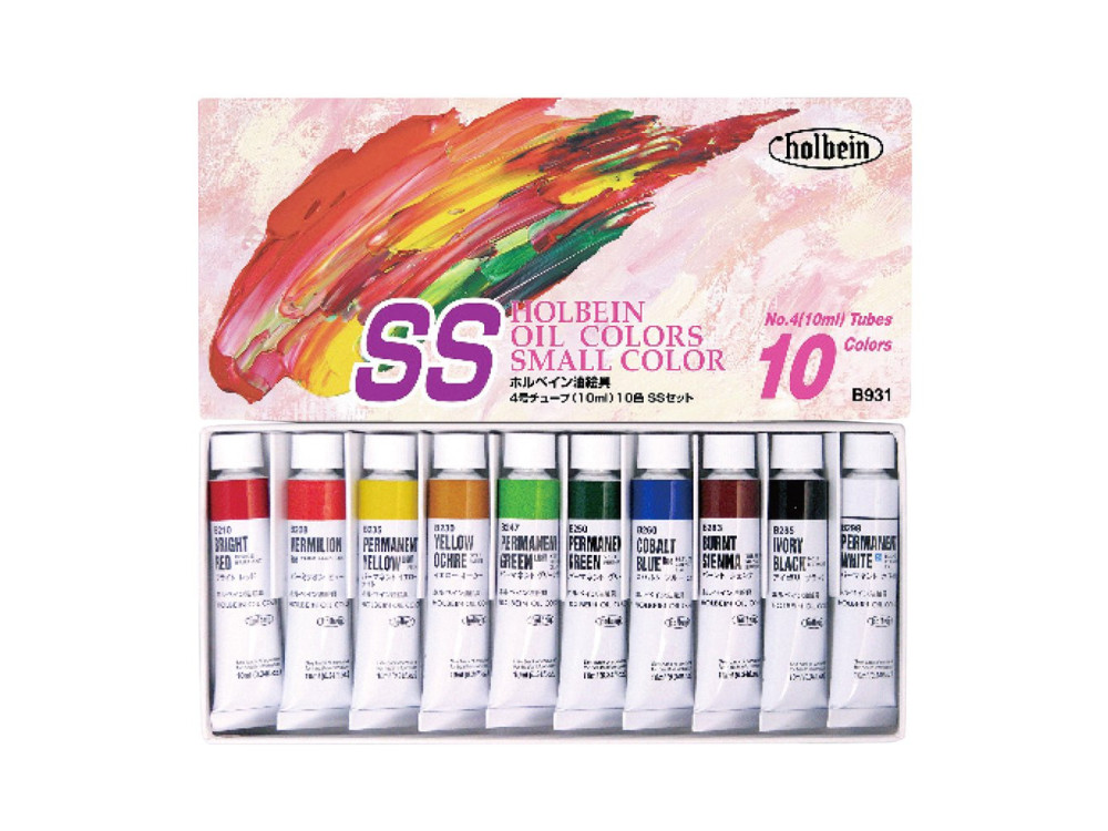 Set of Oil Colors, SS - Holbein - 10 pcs. x 10 ml