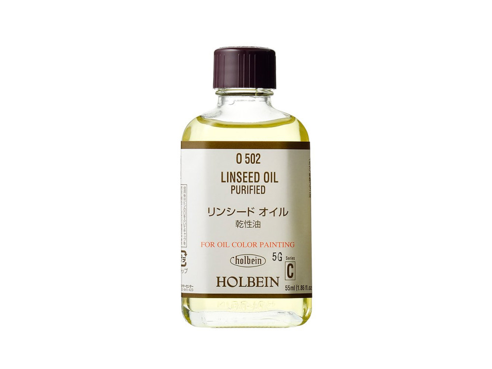 Olej lniany Linseed Oil Purified do farb olejnych - Holbein - 55 ml