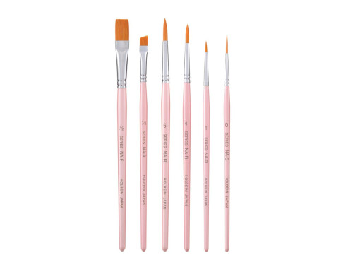 Set of watercolor and acrylics nylon brushes, NA-2 series - Holbein - 6 pcs.