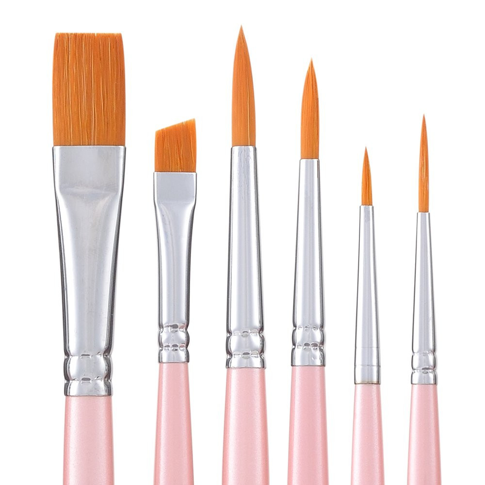 Set of watercolor and acrylics nylon brushes, NA-2 series - Holbein - 6 pcs.